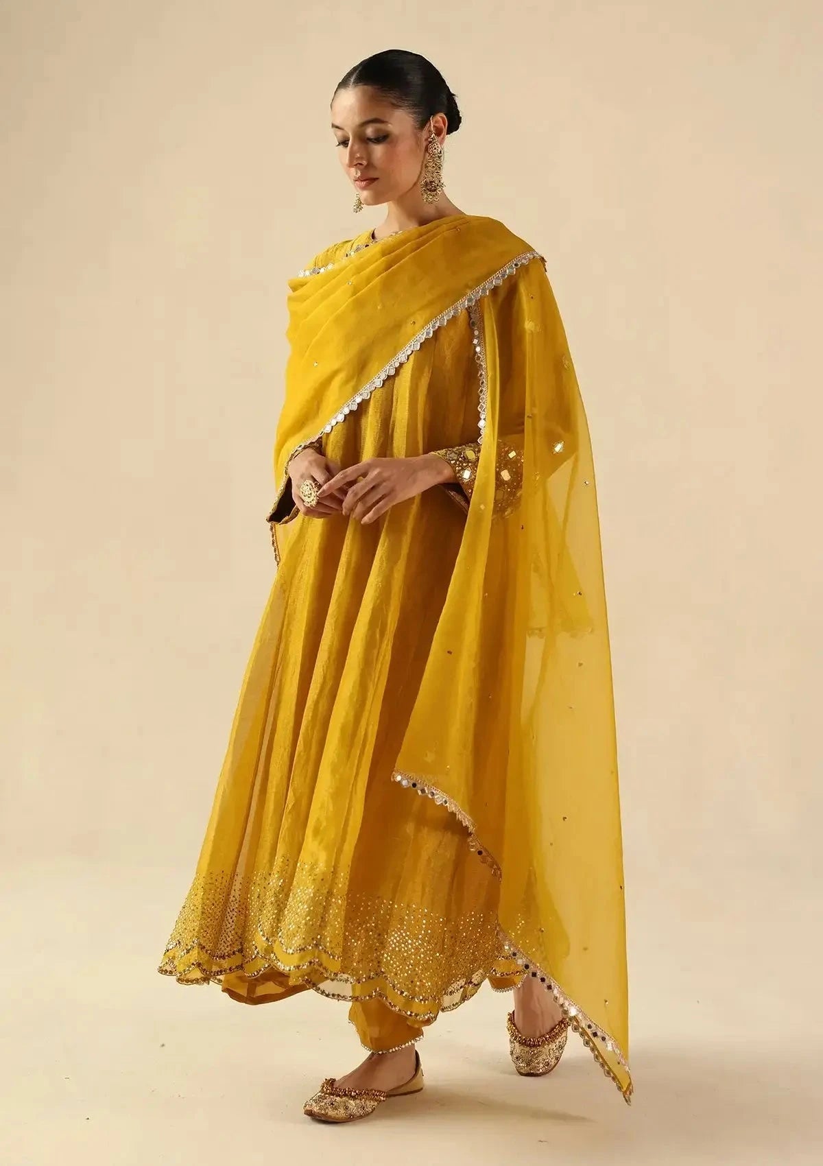 Yellow Afsana Kalidar - Pallodstore