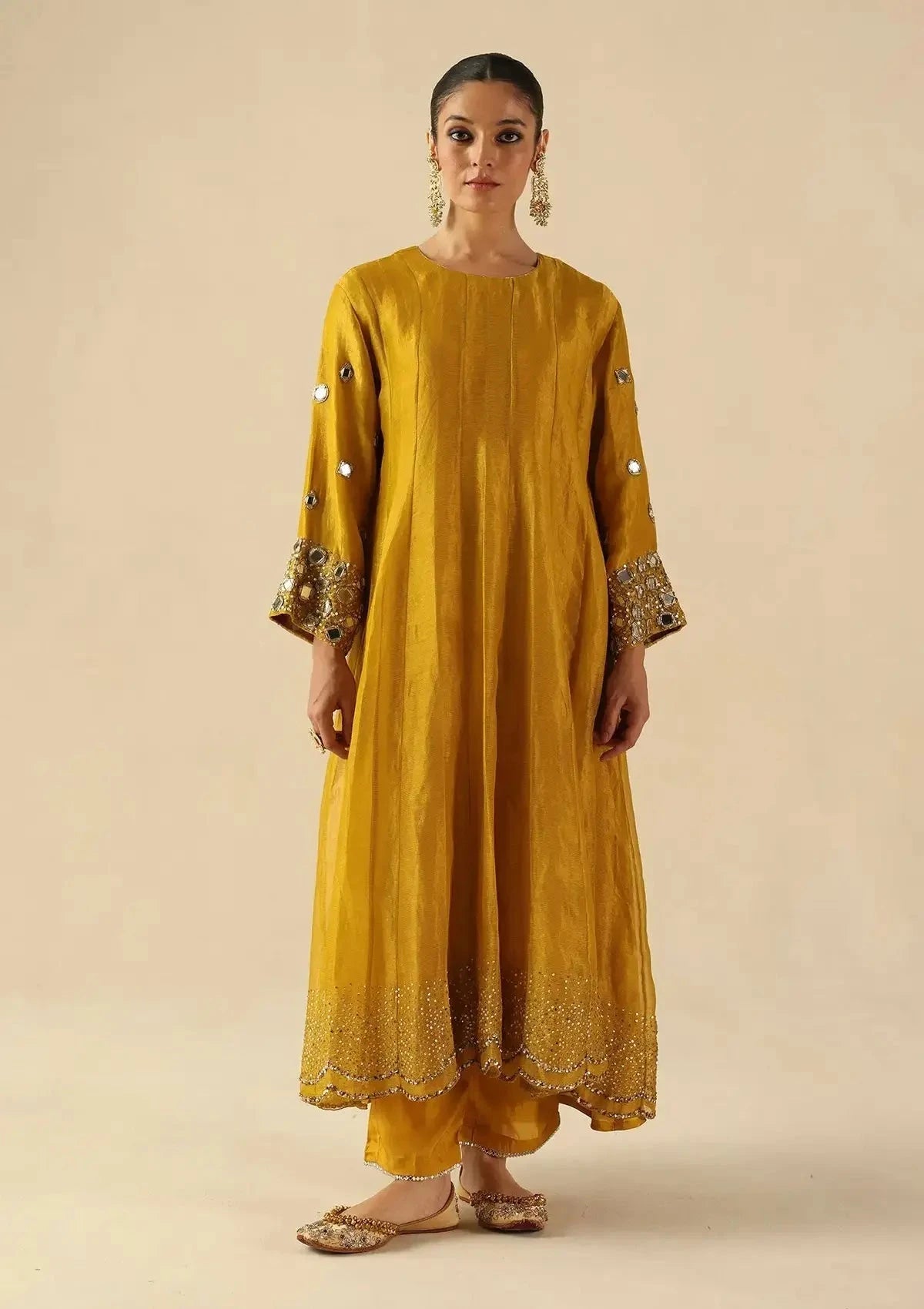 Yellow Afsana Kalidar - Pallodstore