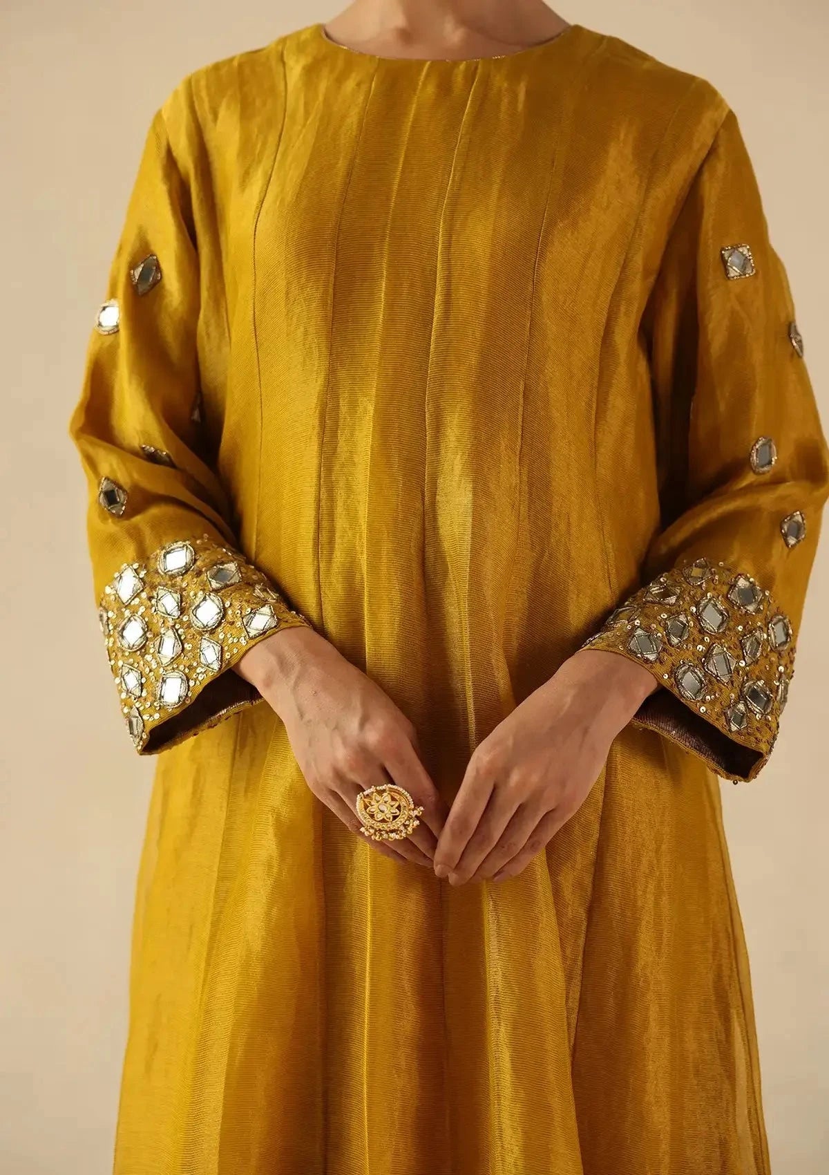 Yellow Afsana Kalidar - Pallodstore