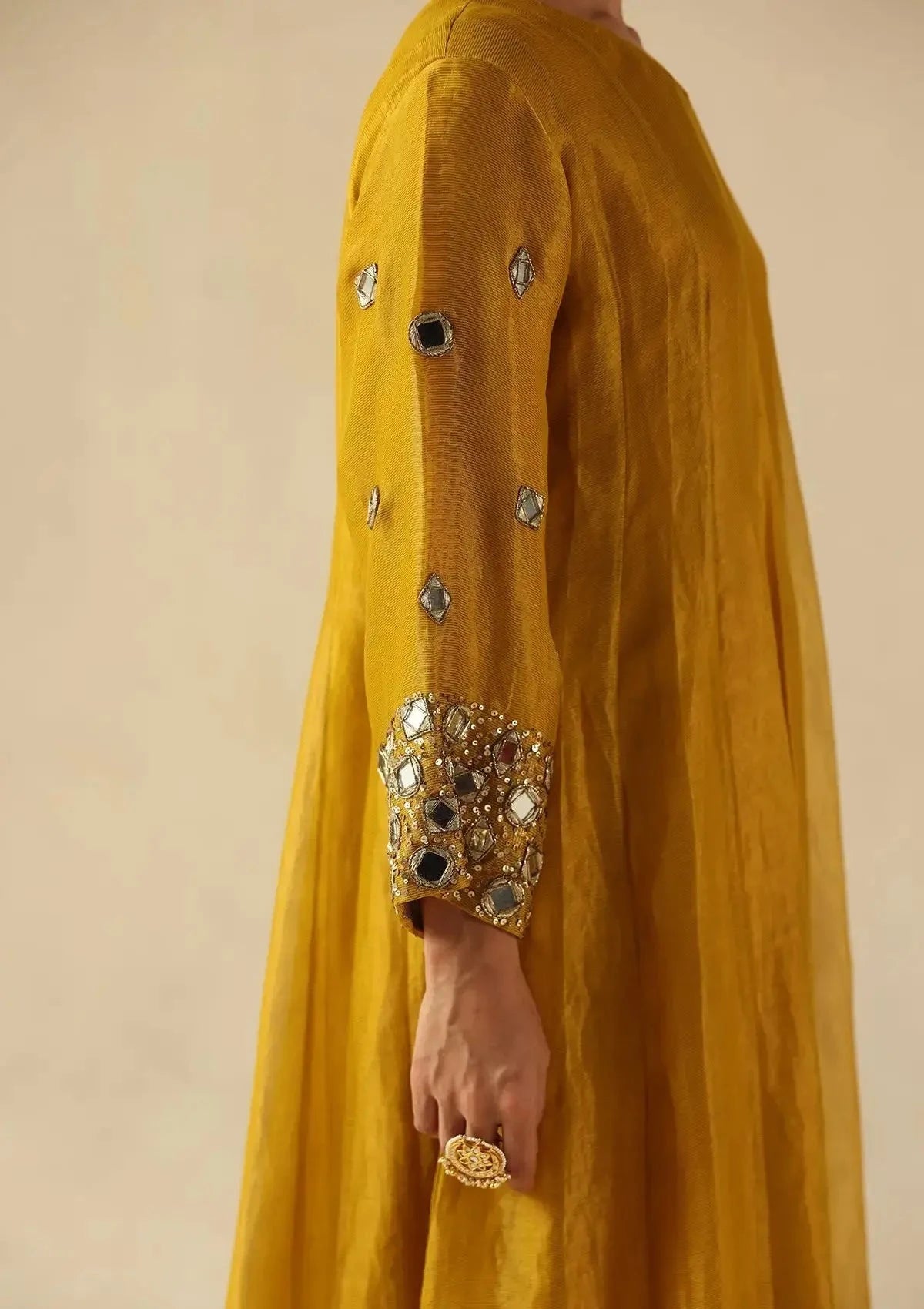 Yellow Afsana Kalidar - Pallodstore
