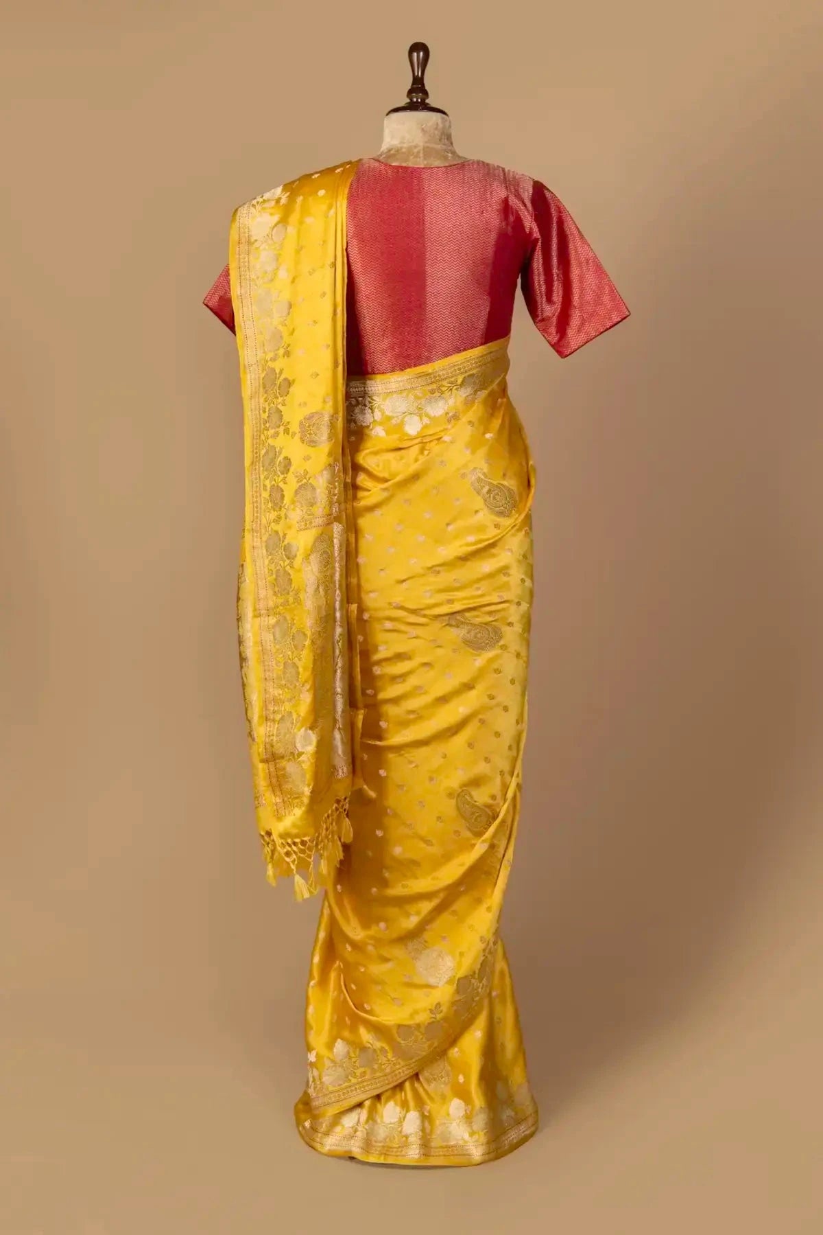 Yellow Gajji Silk Saree - Pallodstore
