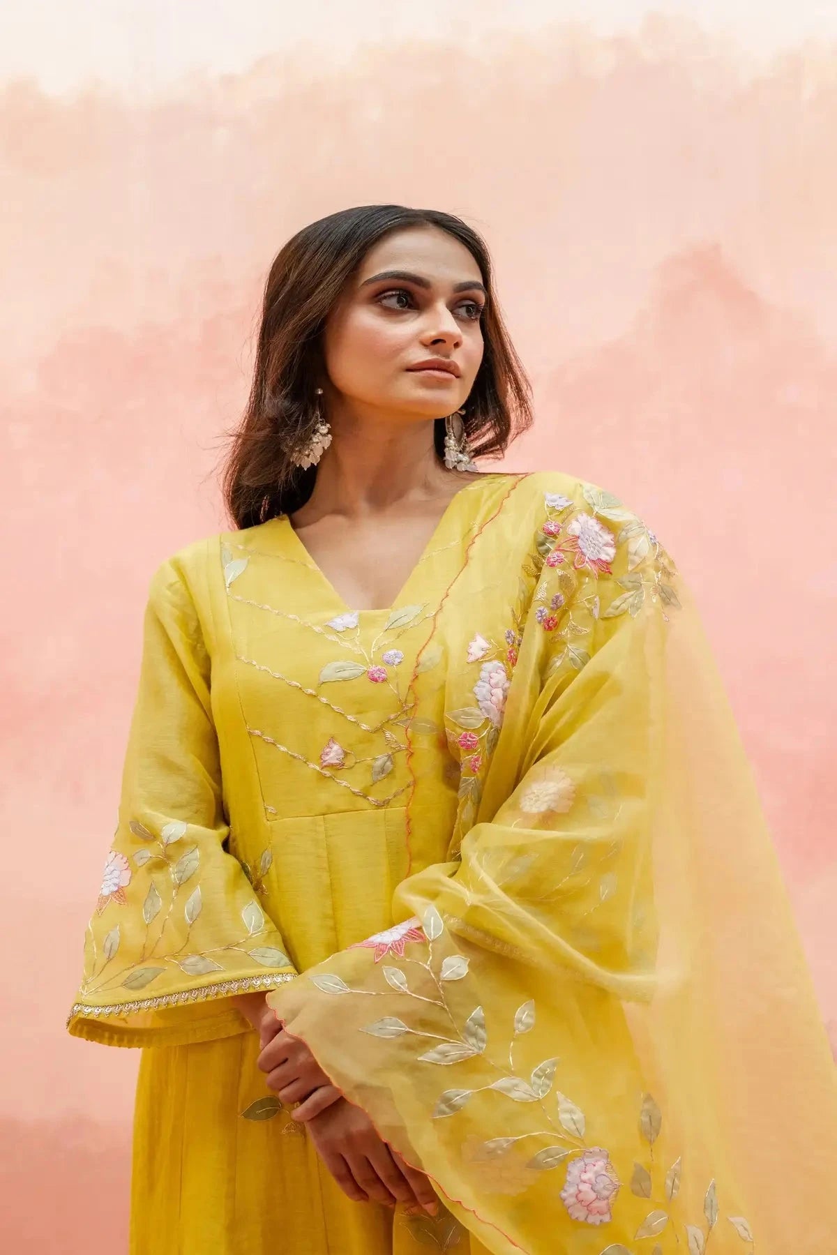 Yellow Pari Anarkali Set - Pallodstore