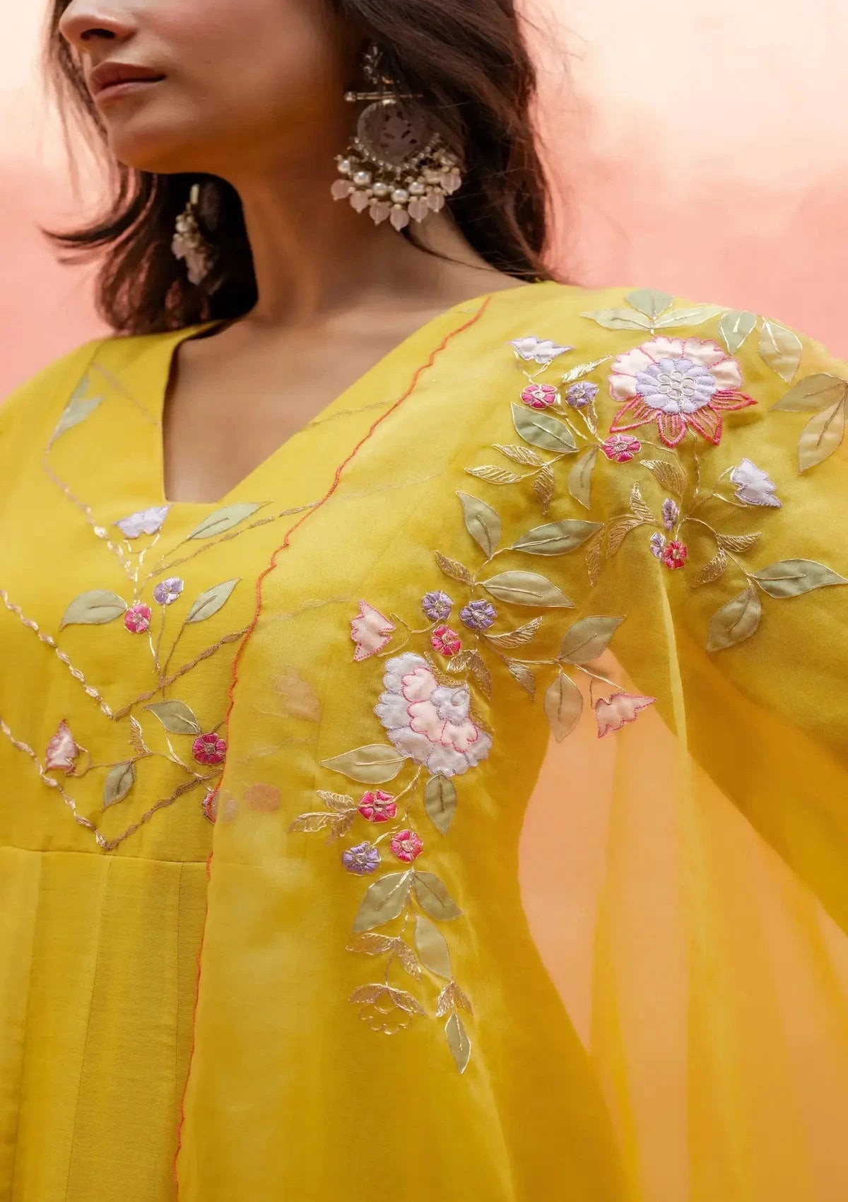 Yellow Pari Anarkali Set - Pallodstore