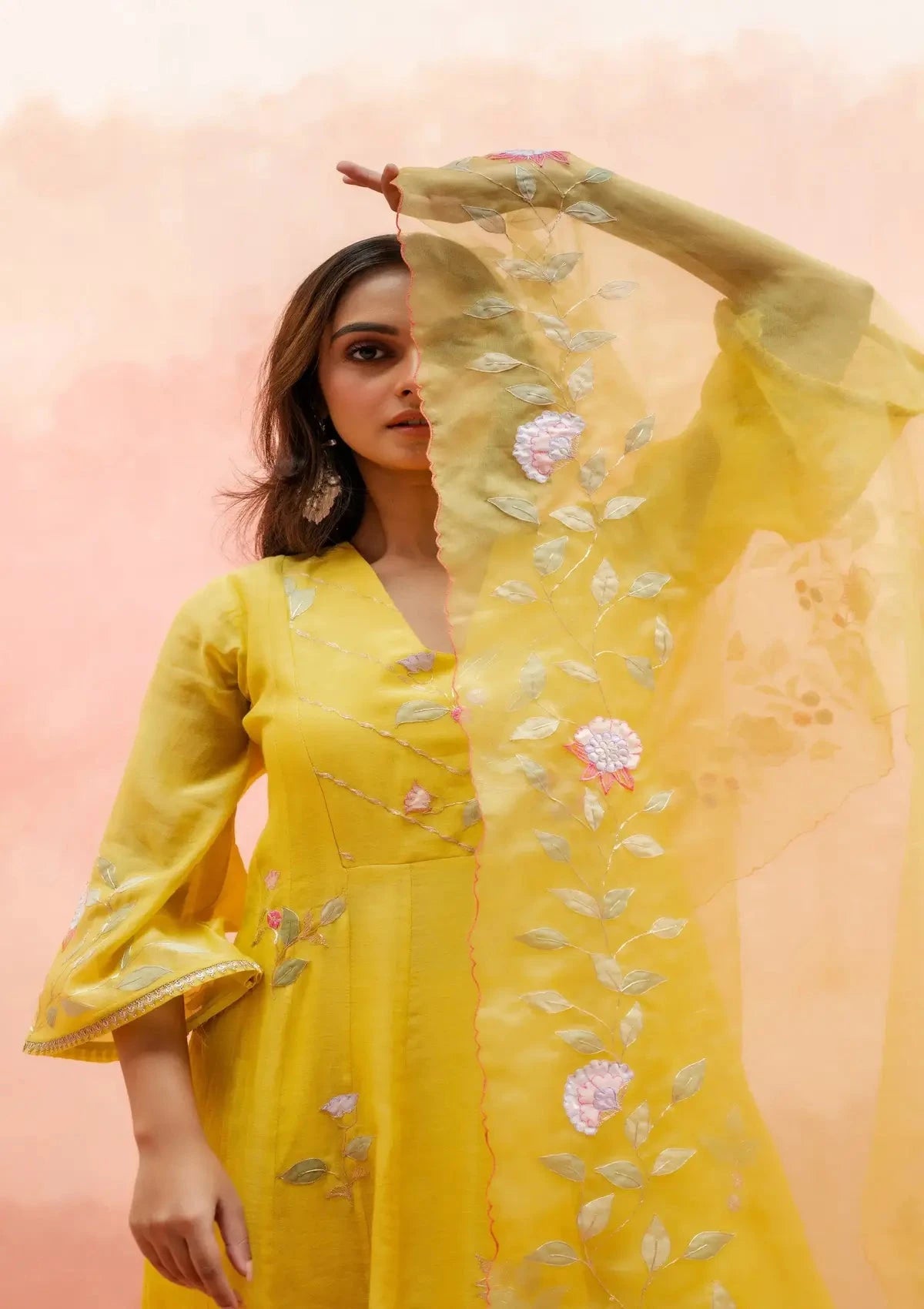 Yellow Pari Anarkali Set - Pallodstore