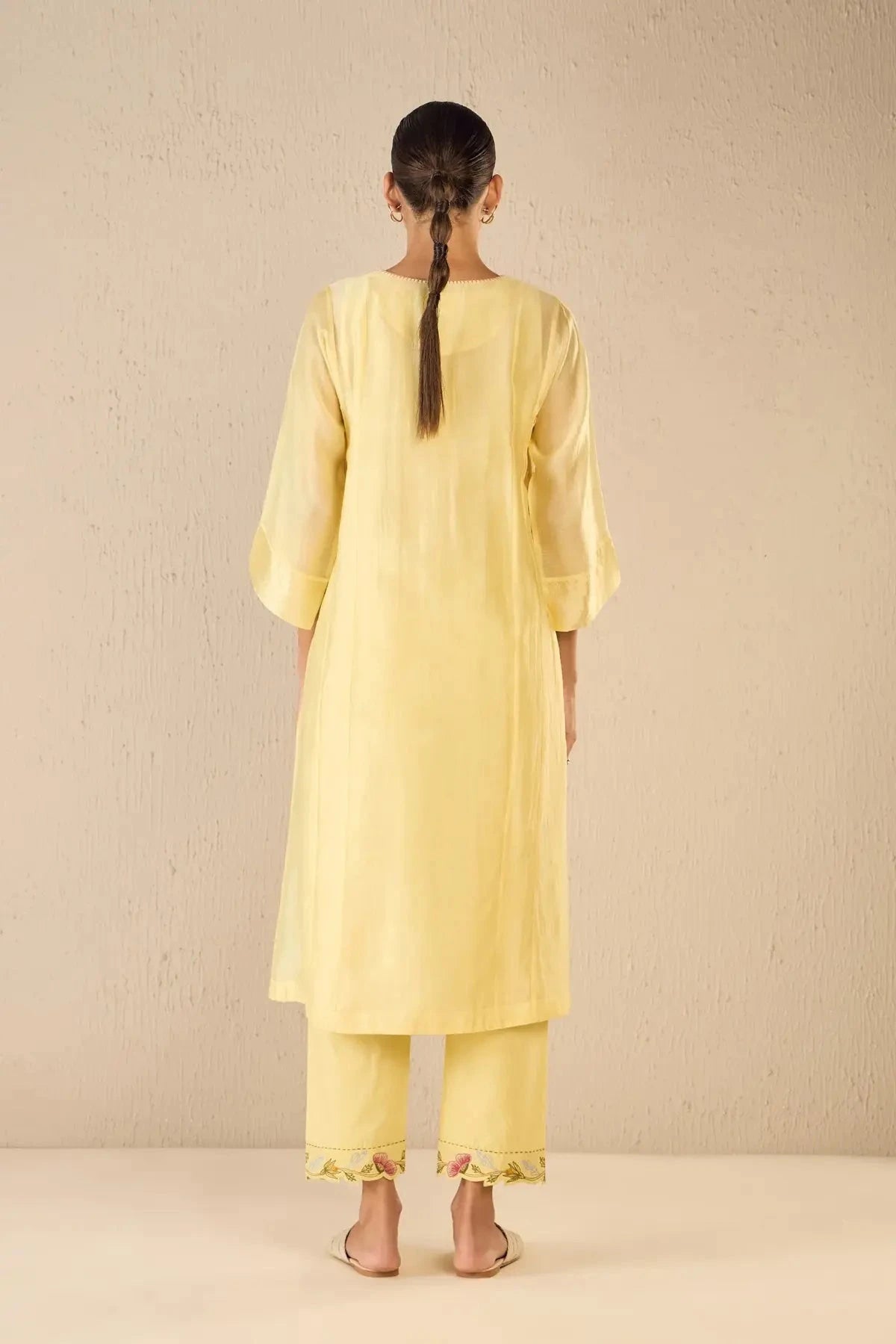 Yellow Pintuck Choga Set - Pallodstore