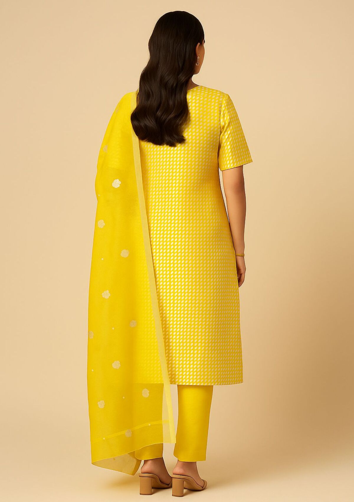Yellow Straight Line Suit - Pallodstore