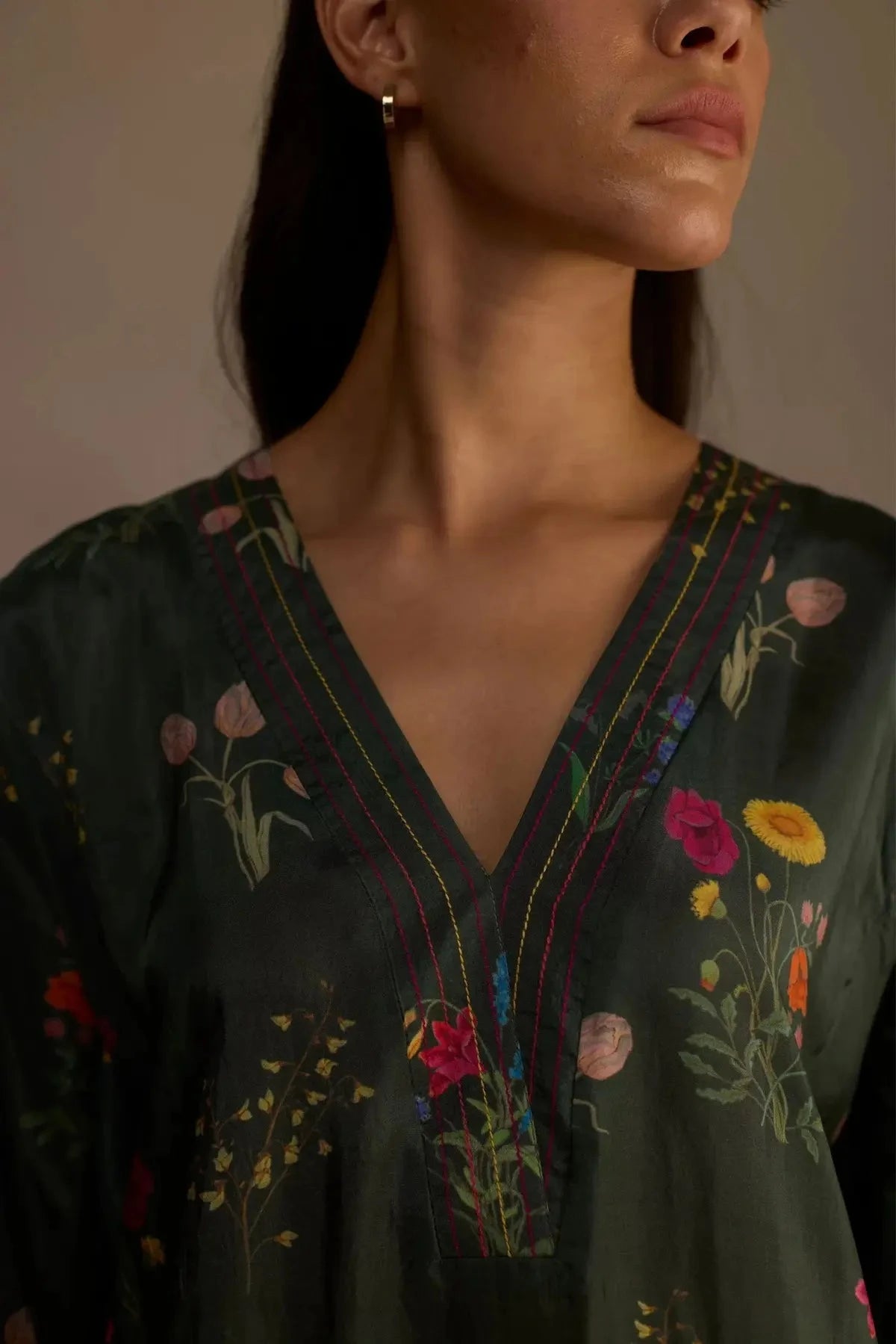 Zaira Long Green Kurta - Pallodstore