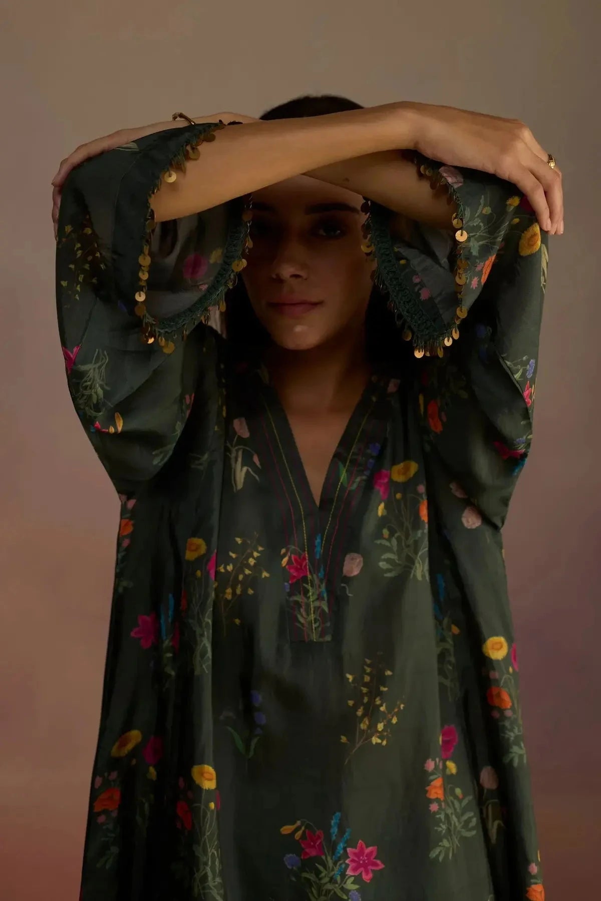 Zaira Long Green Kurta - Pallodstore