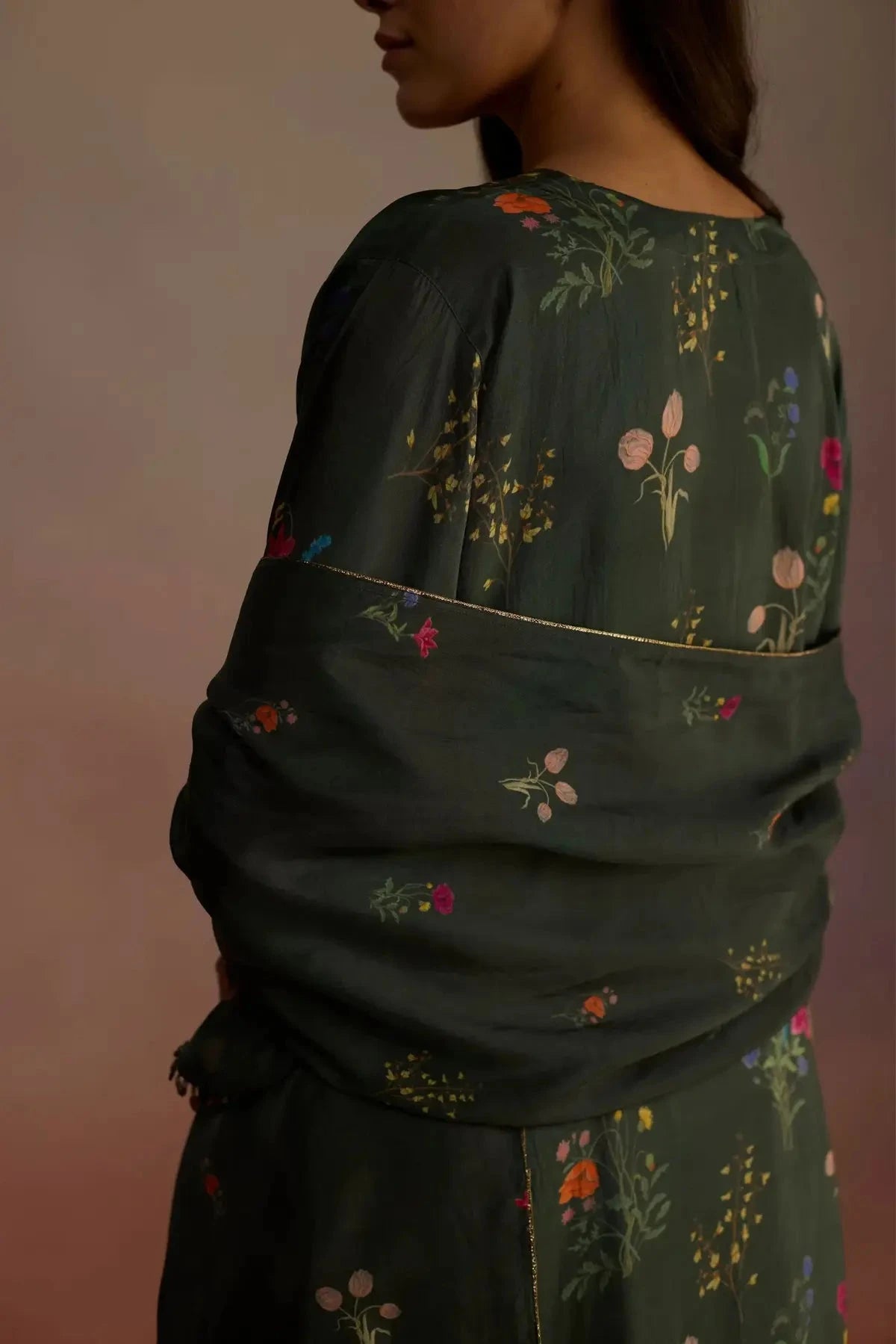 Zaira Long Green Kurta - Pallodstore