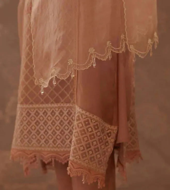 Zarin Pink Kurta with Pant and Dupatta - Pallodstore