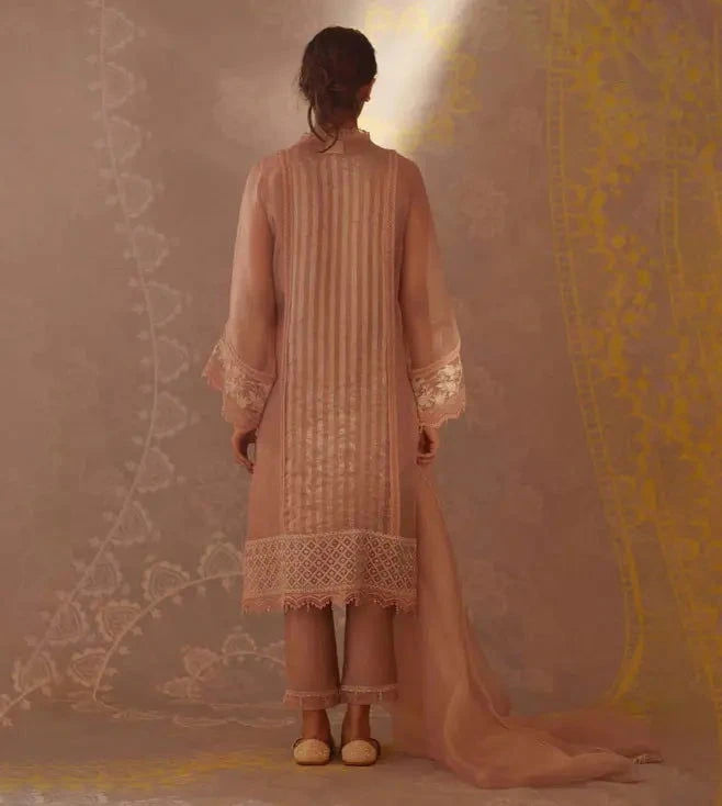 Zarin Pink Kurta with Pant and Dupatta - Pallodstore
