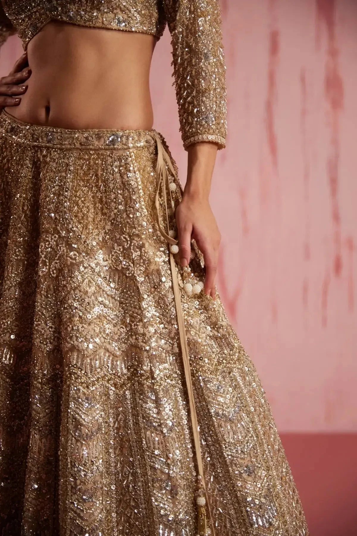 Zayan Gold Lehenga Set - Pallodstore