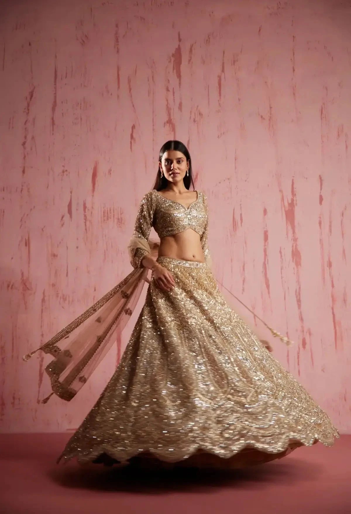 Zayan Gold Lehenga Set - Pallodstore