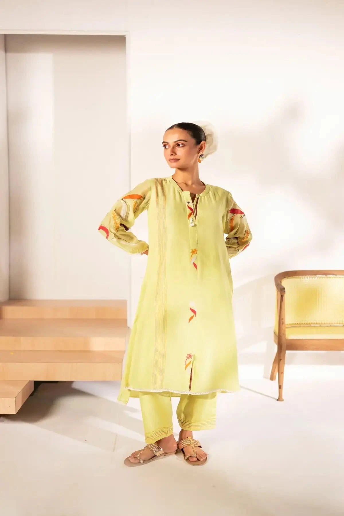 Ziva Lime Tunic Set - Pallodstore
